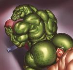  2018 absurd_res all_fours anal anal_penetration anthro anthro_penetrated anus back_muscles balls big_muscles biped bodily_fluids butt crocodile crocodilian crocodylid cum cum_in_ass cum_inside dc_comics doggystyle duo from_behind_position genital_fluids green_body green_skin hi_res human human_on_anthro human_penetrating human_penetrating_anthro interspecies killer_croc lytta_the_bug male male/male male_penetrated male_penetrating male_penetrating_anthro male_penetrating_male mammal muscular muscular_male penetration penis red_eyes reptile scalie sex solo_focus 