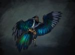  ambiguous_gender anthro avian beak feathered_wings feathers jewelry maquenda simple_background solo wings 