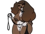  anthro breasts canid canine canis choker collar coxtonite_(artist) digital_media_(artwork) domestic_dog female hi_res jewelry leash looking_at_viewer mammal necklace nipples nude smile solo 