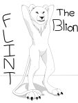  anthro digitigrade feet felid flint_the_blion flintblion hi_res hybrid lion mammal mane monochrome pantherine smile standing ursid 