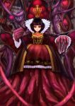  alice_in_wonderland alice_madness_returns angry chair clothing crown demon dress female furniture hi_res human invalid_tag looking_at_viewer mammal not_furry queen queen_of_hearts_(alice_in_wonderland) royalty scepter sitting solo throne vein 