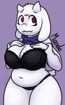  2019 absurd_res anthro big_breasts bovid breasts caprine clothed clothing digital_media_(artwork) female fur goat hi_res mammal mando mature_female smile thick_thighs toriel undertale underwear video_games white_body white_fur 