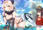  bikini cleavage demon_archer fate/grand_order fou_(ssqseeker) garter sakura_saber swimsuits thighhighs wet 