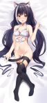  amrita animal_ears bottomless bra cleavage garter kyaru nekomimi pantsu princess_connect princess_connect!_re:dive stockings tail thighhighs 