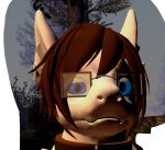  3d_(artwork) anthro blue_eyes brown_hair collar digital_media_(artwork) dragon eyewear fur garry&#039;s_mod glasses hair tree video_games white_body white_fur 