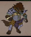  animal_genitalia barbarian bodily_fluids cum dungeons_and_dragons fantasy genital_fluids gnoll grostenmeiers hi_res hyaenid male mammal muscular penis pseudo-penis pubes saliva slightly_chubby tribal warrior weapon 