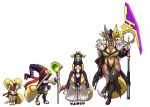  anthro clothing digimon digimon_(species) fan_character female furball hanakumon hi_res hybrid impmon kyonshimon mesemmon renamon renimpmon renimpmon_x short_stack weapon 