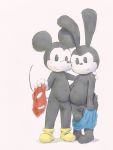  anthro ats bottomwear clothing disney duo hi_res lagomorph leporid lucky_(disambiguation) male male/male mammal mickey mickey_mouse mouse murid murine oswald oswald_the_lucky_rabbit penis portrait rabbit rodent shorts 