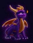  2018 activision claws cosmicsevour digital_media_(artwork) dragon feral horn male membrane_(anatomy) membranous_wings purple_body purple_eyes purple_scales scales scalie solo spines spyro spyro_the_dragon video_games western_dragon wings 