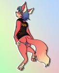  (band) absurd_res andromorph andromorph/male anthro butt canid canine clothing contact dogbit fox hi_res intersex intersex/male invalid_tag male mammal nineteen nirvana panties paws shirt suggestive t-shirt topwear underwear 