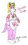  anthro australian blonde_hair candy-valley candy_valley canid canine canis dingo female hair henrietta_dingo hi_res lifeguard mammal navel outie_navel pussy solo 