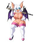  2019 alpha_channel anthro areola armwear barrett_m107 big_breasts black_nose boots breasts chiropteran clothing digital_media_(artwork) elbow_gloves eyeshadow female footwear gloves gun hair hand_on_hip handwear hi_res legwear makeup mammal mostly_nude nipples pussy ranged_weapon rifle rouge_the_bat simple_background smile sniper_rifle solo sonic_the_hedgehog_(series) suirano teal_eyes thigh_boots thigh_highs transparent_background weapon wings 