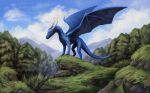  2019 absurd_res digital_media_(artwork) dragon ezurth feral hi_res horn male r_squared_art scalie solo wings 