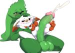  2019 3_toes absurd_res alex_(carpetwurm) anthro balls barefoot big_penis blush bodily_fluids cum cum_on_feet cumshot duo ejaculation erection feet foot_fetish footjob fur genital_fluids green_balls green_body green_fur green_penis hi_res huge_penis humanoid_feet humanoid_penis lagomorph leporid long_ears looking_at_penis male male/male mammal nintendo one_eye_closed orgasm penis pok&eacute;mon pok&eacute;mon_(species) rabbit scorbunny seniorseasalt sex simple_background size_difference smile sweat toes vein veiny_penis video_games white_background 