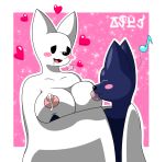  &lt;3 2019 anthro anthrofied areola big_breasts biped black_eyes blue_body blush bodily_fluids breast_suck breasts breath cave_story chiropteran crossover digital_drawing_(artwork) digital_media_(artwork) dot_eyes downwell drinking drooling duo enemy female female/female hi_res jose-497 lactating mammal membrane_(anatomy) membranous_wings milk nipples nude open_mouth pink_background saliva signature simple_background smile standing sucking tongue video_games white_body wings 