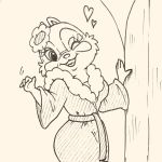  1:1 anthro black_and_white chipmunk clarice_(disney) clothing disney eyelashes fingers ground_squirrel hi_res line_art mammal monochrome open_mouth open_smile rodent sciurid simple_background smile solo 