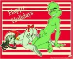  all_fours ass_up bow bow_tie butt christmas doggystyle erection eyes_closed female from_behind fur green_fur green_hair grin grinch hair holidays holly_massey how_the_grinch_stole_christmas male penis presenting presenting_hindquarters pussy sex spreading straight 