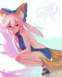  &lt;3 2017 accessory animal_humanoid backless_dress backless_outfit bangs bare_back bare_shoulders big_breasts blue_bow blue_clothing blue_sweater blue_topwear blush bow breasts brown_body brown_fur canid canid_humanoid canine canine_humanoid caster_tamamo-no-mae clothed clothing crouching digital_media_(artwork) dress dutch_angle eyebrow_through_hair eyebrows eyelashes fate_(series) female fingers footwear fox_humanoid fur glistening glistening_body glistening_hair glistening_skin hair hair_accessory hair_between_eyes hair_bow hair_ribbon halterneck hi_res high_heels humanoid inner_ear_fluff legs_together lip_fang long_hair looking_at_viewer mammal mammal_humanoid marutaru13 meme_attire pink_hair ribbed_sweater ribbons sandals shoes side_boob simple_background smile solo sweater sweater_dress thick_thighs topwear translucent translucent_hair tuft turtleneck turtleneck_sweater virgin_killer_sweater white_body white_fur yellow_eyes 
