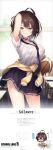  1girl absurdres ahoge alternate_costume azur_lane ball baltimore_(after-school_ace)_(azur_lane) baltimore_(azur_lane) bangs basketball black_neckwear black_skirt bra_through_clothes braid breasts chair chibi choker classroom cleavage clothes_around_waist collarbone collared_shirt cowboy_shot day desk highres holding holding_ball indoors large_breasts looking_at_viewer necktie pleated_skirt scan school_uniform see-through senji_(tegone_spike) shirt short_hair short_sleeves skirt solo white_shirt window yellow_eyes 