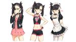  athenawyrm black_hair blush choker dress green_eyes headdress maid mary_(pokemon) pokemon ribbons skintight thighhighs twintails white 