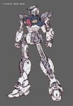  banchengping@126 clenched_hands flat_color g-saviour_gundam glowing glowing_eyes grey_background gundam gundam_g-saviour mecha no_humans parts_exposed robot_joints 