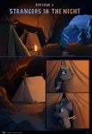  2019 9tales_comic cave comic digital_media_(artwork) digitigrade english_text feral hi_res hioshiru kejifox lumen_(9tales) male mammal mountain night sammy_(9tales) text 