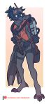  anthro avian beak bird blue_eyes clothed clothing corvid corvus_(genus) crow darbaras eyewear feathers female flippers fully_clothed goggles gun hi_res oxygen_tank ranged_weapon smile solo standing talons weapon wetsuit 