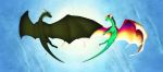  2019 claws digital_media_(artwork) dragon duo eiswolfzero feral flying hi_res horn membrane_(anatomy) membranous_wings scales scalie spines spread_wings western_dragon wings 