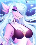  absurd_res anthro breasts eyebrows eyelashes female fish hair hi_res koveliana marine non-mammal_breasts shark smile solo teeth white_hair 