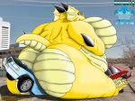  butt car crush dragon female hi_res invalid_tag morbidly_obese obese overweight scales toy vehicle 