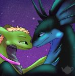  dragon dreamworks dual embrace how_to_train_your_dragon light_fury male night_fury night_sky outside puff_moonwatcher scalie starglider western_dragon 