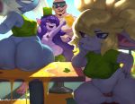  absurd_res alcohol beverage bottomless breasts butt clothed clothing digital_media_(artwork) female forastero hair hi_res humanoid league_of_legends lee_sin lulu_(lol) male mammal mole_(disambiguation) open_mouth poppy_(lol) riot_games short_stack tristana_(lol) video_games yordle 