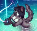  anthro breasts canid canine female hair magic mammal piercing rexwind solo water 