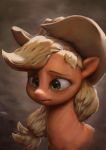  2019 applejack_(mlp) assasinmonkey bodily_fluids clothing digital_media_(artwork) earth_pony equid equine eyelashes female feral friendship_is_magic green_eyes hat headgear headwear hi_res horse mammal my_little_pony pony signature solo tears 