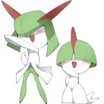  1:1 ambiguous_gender hi_res kirlia nintendo pok&eacute;mon pok&eacute;mon_(species) ralts simple_background video_games white_background youjomodoki 