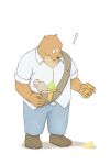  ! 2014 anthro bottomwear brown_body brown_fur c&eacute;lestine clothing dessert duo ernest ernest_and_c&eacute;lestine food fur humanoid_hands ice_cream male mammal mouse murid murine norijaga overweight overweight_male pants rodent shirt simple_background topwear ursid white_background 