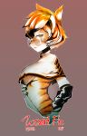  2019 4_fingers anthro arknights armwear black_body black_fur black_hair black_nails breasts clothed clothing colored_nails eyewear felid female fingers fur glasses hair half-length_portrait hi_res looking_at_viewer mammal nails orange_body orange_fur orange_hair pantherine portrait radish_p simple_background striped_body striped_fur stripes tiger under_boob video_games waaifu white_body white_fur white_hair 