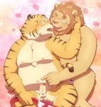  &lt;3 2019 anthro balls belly clothing duo erection felid humanoid_hands humanoid_penis kissing lion male male/male mammal moobs navel nipples one_eye_closed overweight overweight_male pantherine penis penta002 tiger underwear wink 