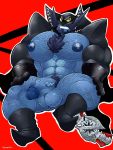  atlus balls blue_body body_hair chest_hair digital_media_(artwork) hi_res humanoid looking_at_viewer male megami_tensei megami_tensei_persona not_furry video_games zorro 