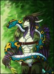  absurd_res anthro breasts dragon female hair hi_res python reptile scalie silvergrin snake 