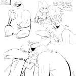  1:1 badger badgerclops blush cape cartoon_network clothing comic domestic_cat english_text eye_patch eyewear felid feline felis gaybadgerncat kissing male male/male mammal mao_mao:_heroes_of_pure_heart mustelid musteline sheriff_mao_mao_mao sketchy text 