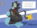  2019 anthro better_version_at_source big_breasts big_butt black_body black_fur breasts butt digital_media_(artwork) english_text female fur hand_on_butt huge_butt looking_at_viewer looking_back luxray mammal mklancer00 nintendo nude pok&eacute;mon pok&eacute;mon_(species) side_boob signature simple_background slightly_chubby solo text thick_thighs video_games 