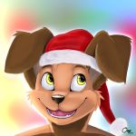  1:1 canid canine canis christmas cub domestic_dog headshot hi_res holidays male mammal onykr profile_picture young 