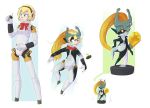  2019 absurd_res accessory aigis_(persona) amiibo atlus blonde_hair blue_eyes breasts fauvfox featureless_crotch female hair headband hi_res humanoid humanoid_to_inanimate machine megami_tensei megami_tensei_persona midna nintendo not_furry nude red_eyes ribbons robot sequence short_stack shrinking simple_background smile solo surprise the_legend_of_zelda transformation twili twilight_princess video_games white_background yellow_sclera 