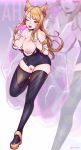  ahri_(lol) animal_humanoid big_breasts blonde_hair breasts canid canid_humanoid canine canine_humanoid clothing ear_piercing ear_ring fox_humanoid hair hi_res humanoid league_of_legends legwear lightingsaber looking_at_viewer mammal mammal_humanoid nipples piercing pubes pussy riot_games thigh_highs video_games 