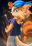  alex_bluebird angry anthro breasts clothed clothing felid feline female hair knife looking_at_viewer mammal minecraft_story_mode orange_eyes orange_hair petra_(minecraft_story_mode) solo 