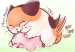  2019 3_fingers ahegao blush bodily_fluids brown_body brown_fur calico_cat digital_media_(artwork) domestic_cat english_text eyes_closed felid feline felis feral fingers fur grabbing_from_behind grass hi_res interspecies kirby kirby_(series) kneading licking looking_pleasured male male/male mammal motion_lines multicolored_body multicolored_fur nago_(kirby) nintendo orange_body orange_fur perfectlynormal pink_body scratch sex simple_background sweat text tongue tongue_out video_games whiskers white_body white_fur 