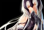  1girl armor black_background blonde_hair character_name elbow_gloves fate/grand_order fate_(series) fur-trimmed_gloves fur_trim gloves hair_kiss headpiece highres holding holding_hair iceky jeanne_d&#039;arc_(alter)_(fate) jeanne_d&#039;arc_(fate)_(all) long_hair looking_at_viewer smile solo upper_body yellow_eyes 