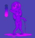  &lt;3 &lt;3_eyes anthro bite biting_lip bodily_fluids breasts camel_toe chest_tuft clothed clothing dipstick_ears disney dripping female genital_fluids hi_res judy_hopps lagomorph leporid looking_at_viewer mammal multicolored_ears nipples puddle purple_background purple_theme pussy_juice rabbit restricted_palette simple_background solo standing sweat theblueberrycarrots thong topless tuft underwear wet zootopia 