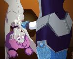  bodily_fluids breasts cum cum_on_breasts cyborg_(dc) dc_comics female genital_fluids grey_body grey_skin hair hi_res human jinx_(dc) lavenderbad machine male male/female mammal not_furry penis purple_hair robot teen_titans 